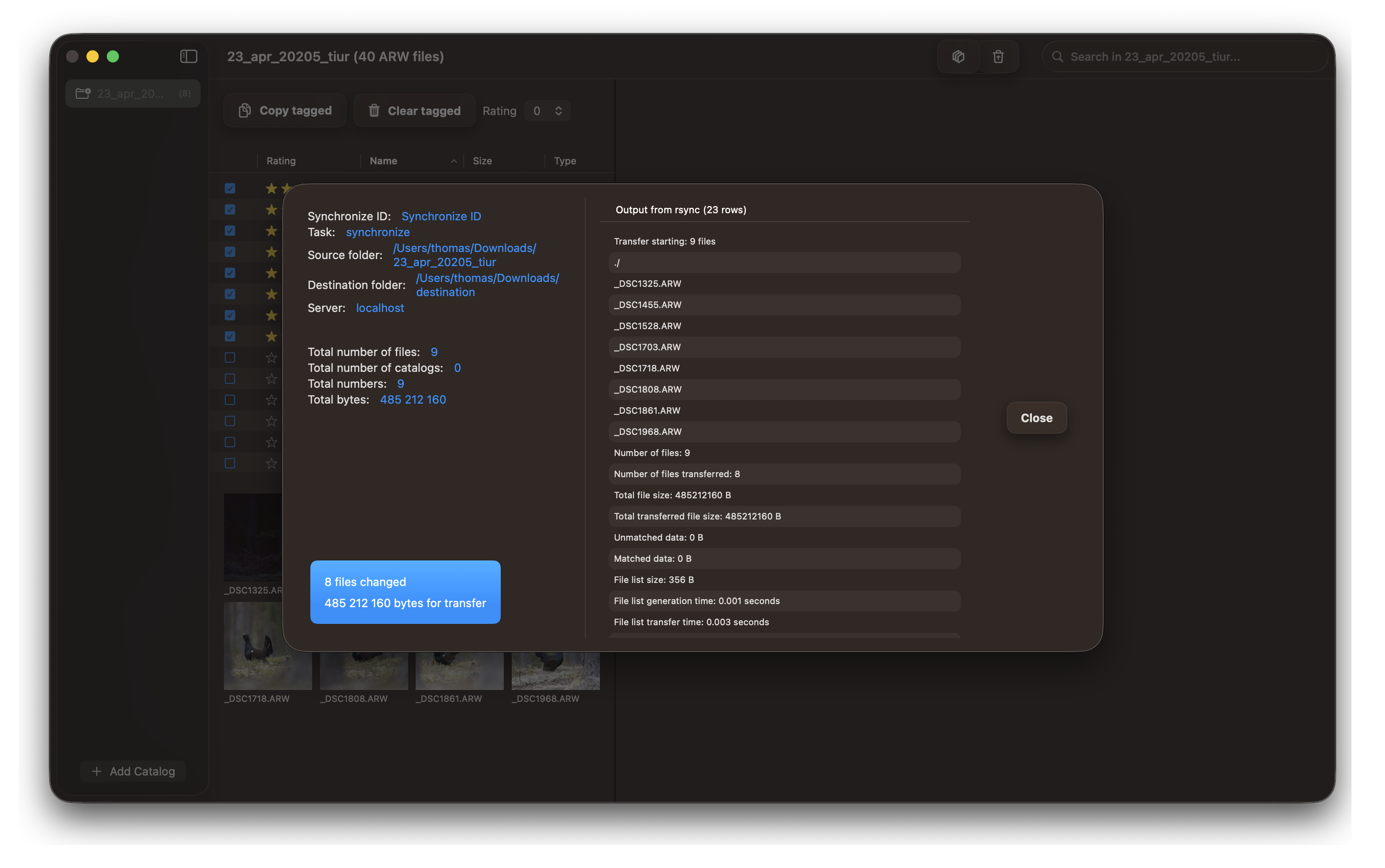 Copying all tagged photos to destination