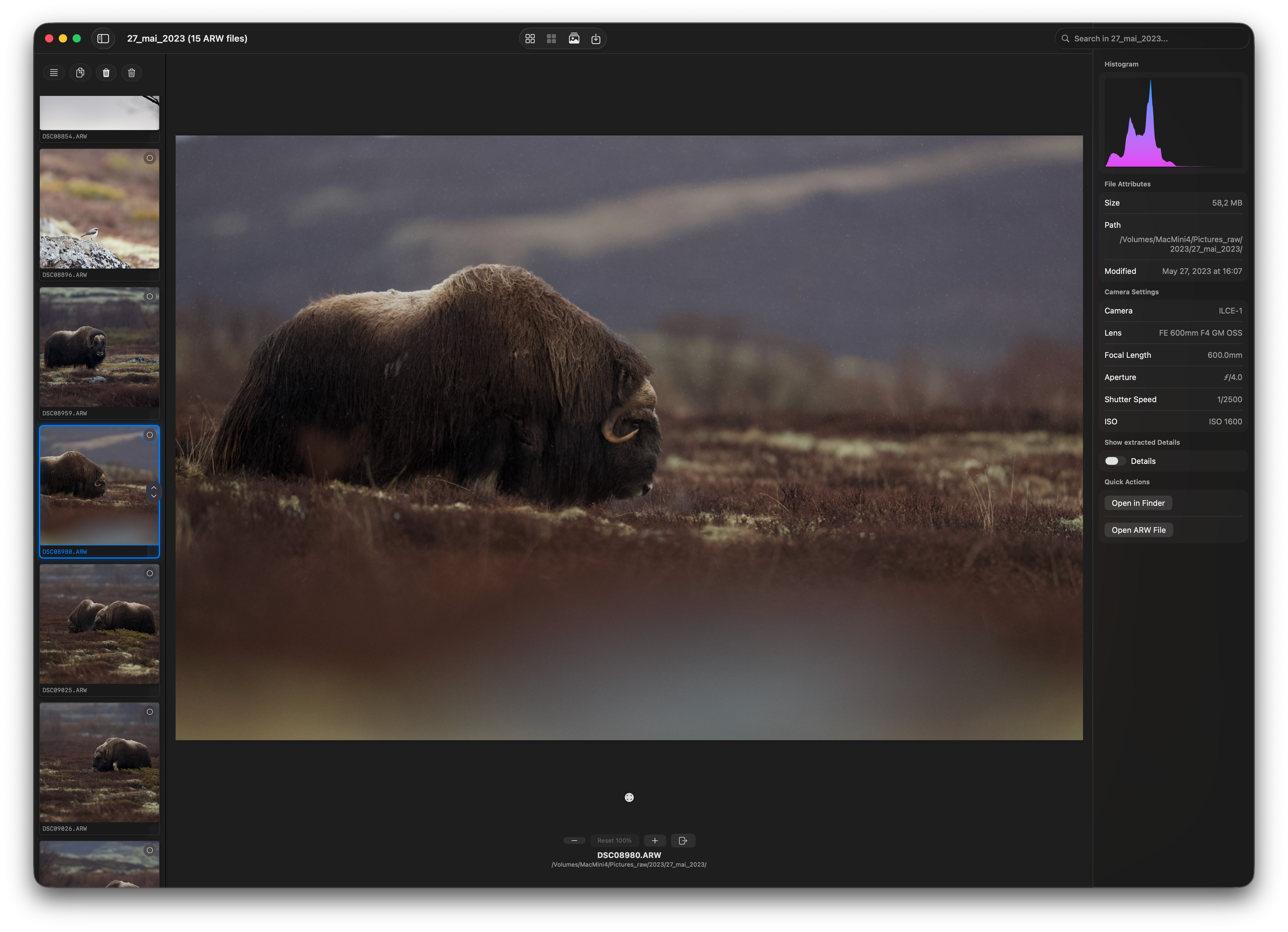 RawCull scanning photo library